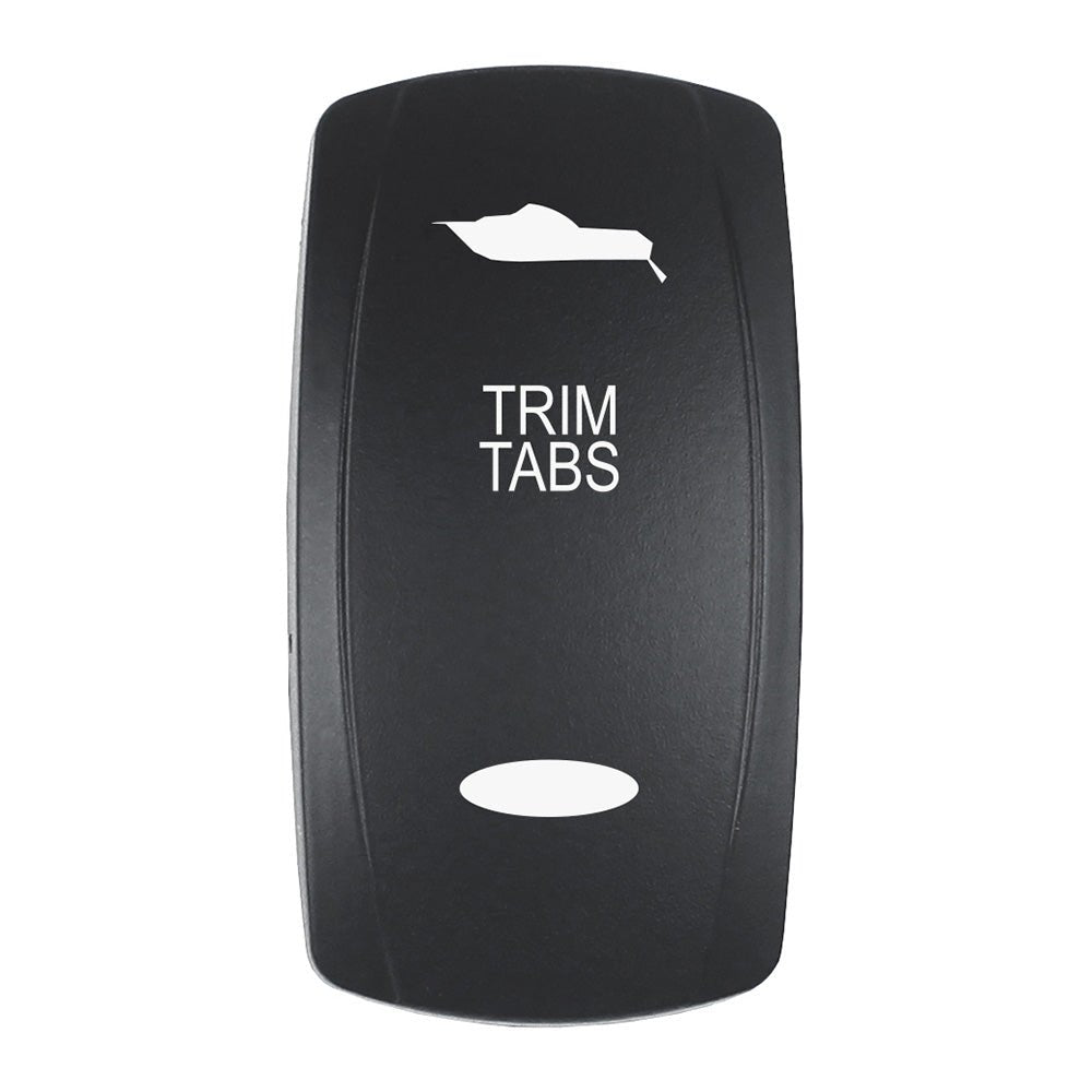 Pacer Actuator - 'TRIM TABS' f/V Series Contura Switches - Black - Laser Etched (Top/Bottom Light) [EV2LE - TRM] - Houseboatparts.com