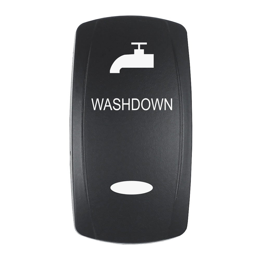 Pacer Actuator - 'WASHDOWN' f/V Series Contura Switches - Black - Laser Etched (Top/Bottom Light) [EV2LE - WSHDWN] - Houseboatparts.com
