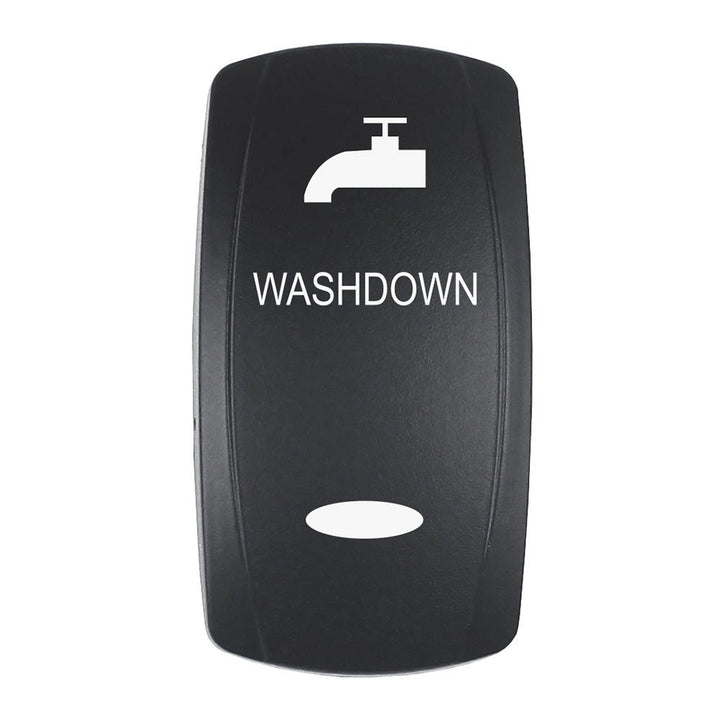Pacer Actuator - 'WASHDOWN' f/V Series Contura Switches - Black - Laser Etched (Top/Bottom Light) [EV2LE - WSHDWN] - Houseboatparts.com