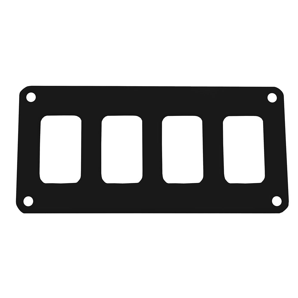 Pacer Switch Panel - 4 Switch 1 Row - 5.5" x 2.75" - Black Powder Coated Aluminum [PSC - 41 - BK] - Houseboatparts.com