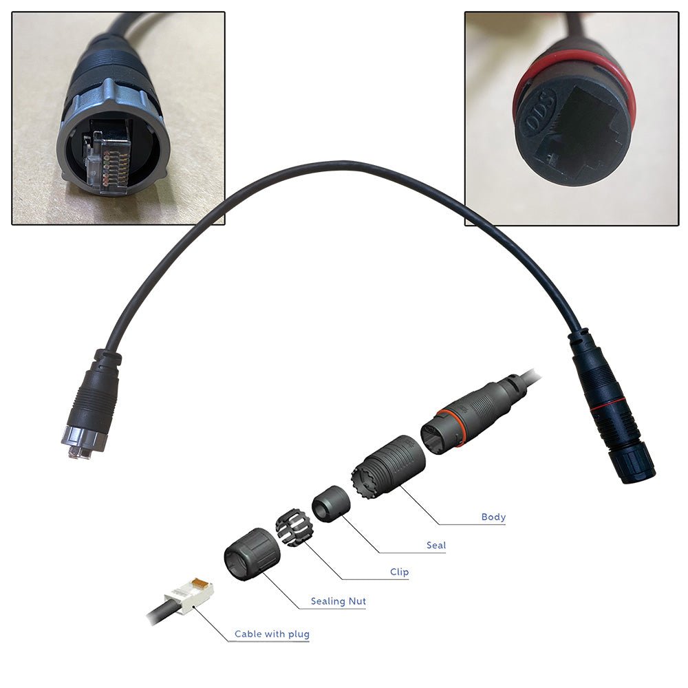 Furuno RJ45 to HUB102 Cable 0.5M Waterproof RJ45 (M) to RJ45 Adapter [WRJ - ADP - 05M] - Houseboatparts.com
