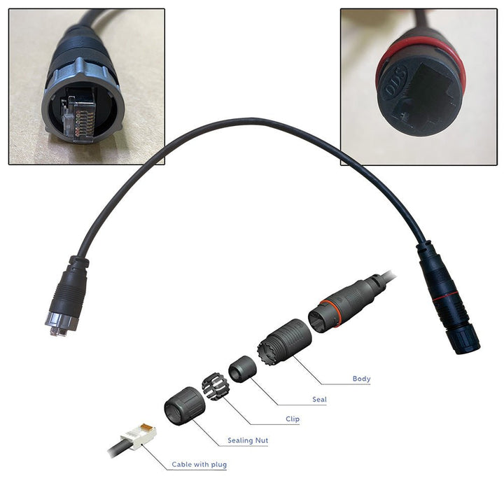 Furuno RJ45 to HUB102 Cable 0.5M Waterproof RJ45 (M) to RJ45 Adapter [WRJ - ADP - 05M] - Houseboatparts.com