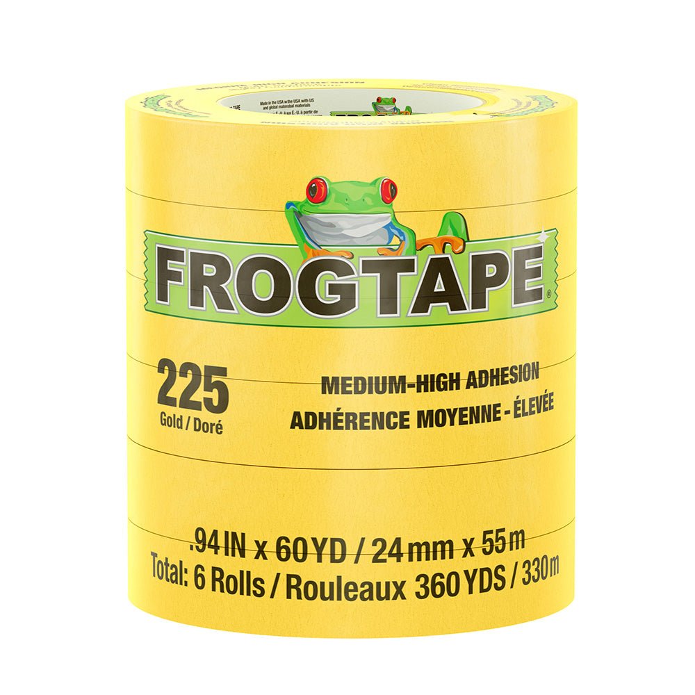FrogTape CP 225 Medium - High Adhesion Masking Tape - 24MM x 55M x 12 - Pack - Gold - Rated f/225F [105320] - Houseboatparts.com