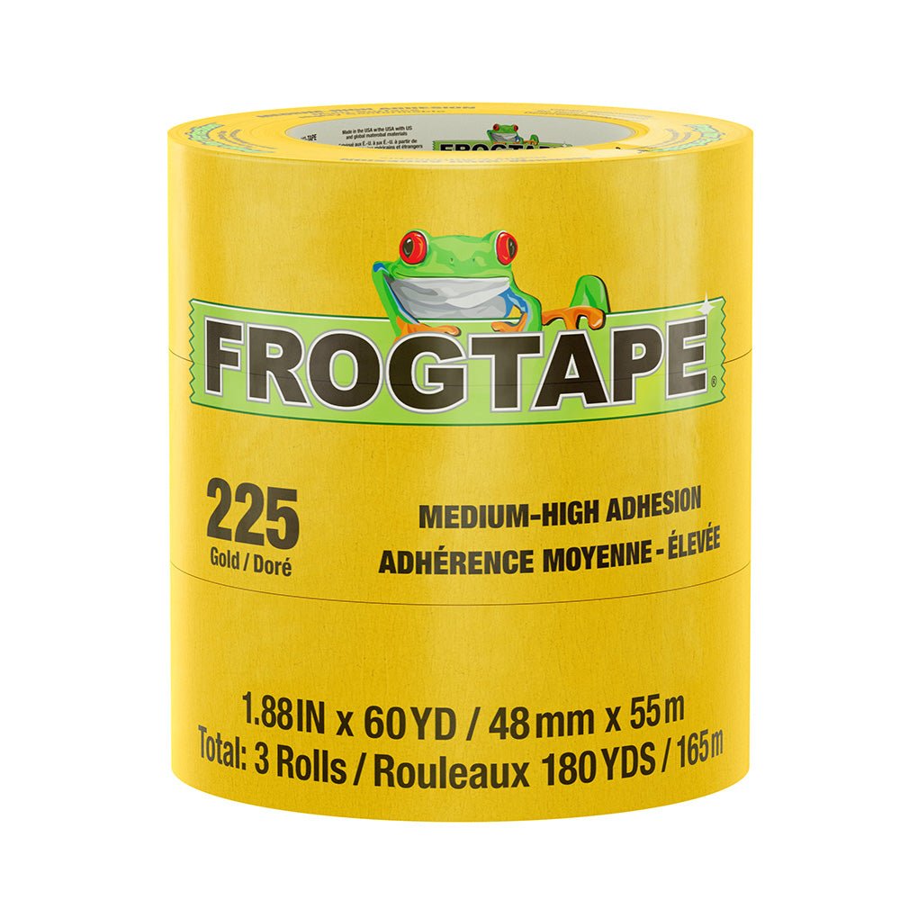 FrogTape CP 225 Medium - High Adhesion Masking Tape - 48MM x 55M x 6 - Pack - Gold - Rated f/225F [105322] - Houseboatparts.com
