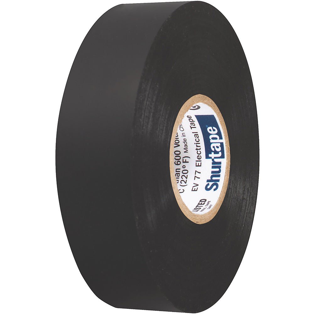 Shurtape EV 077B Professional Grade Black Electrical Tape f/Insulating Splicing - 3/4" x 66' - 10 - Pack [104706] - Houseboatparts.com