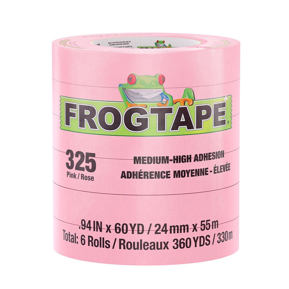 FrogTape CP 325 Medium - High Adhesion Masking Tape - 24MM x 55M x 12 - Pack - Pink - Rated f/325F [105333] - Houseboatparts.com