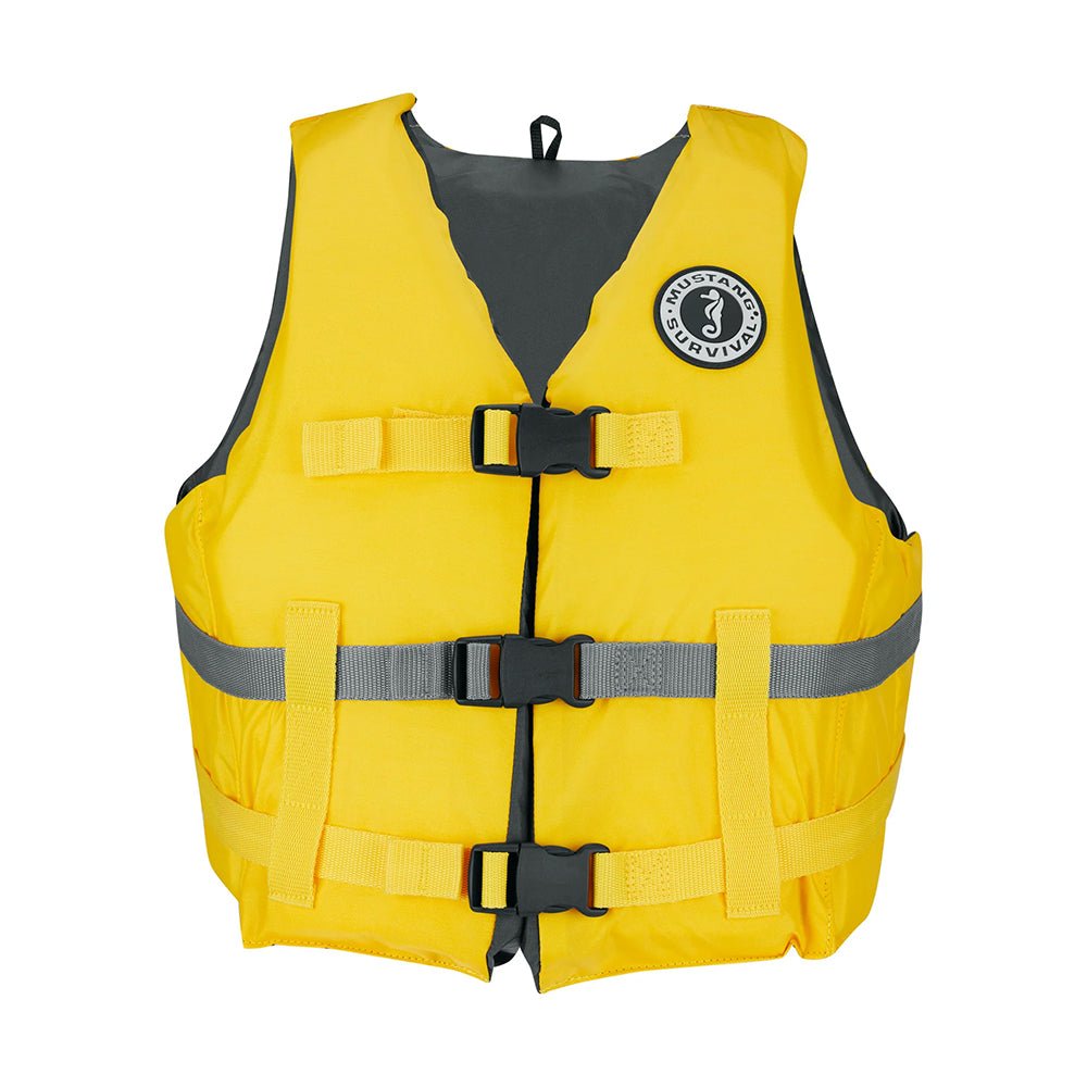 Mustang Livery Foam Vest - XL/XXL - Yellow [MV7010 - 25 - XL/XXL] - Houseboatparts.com