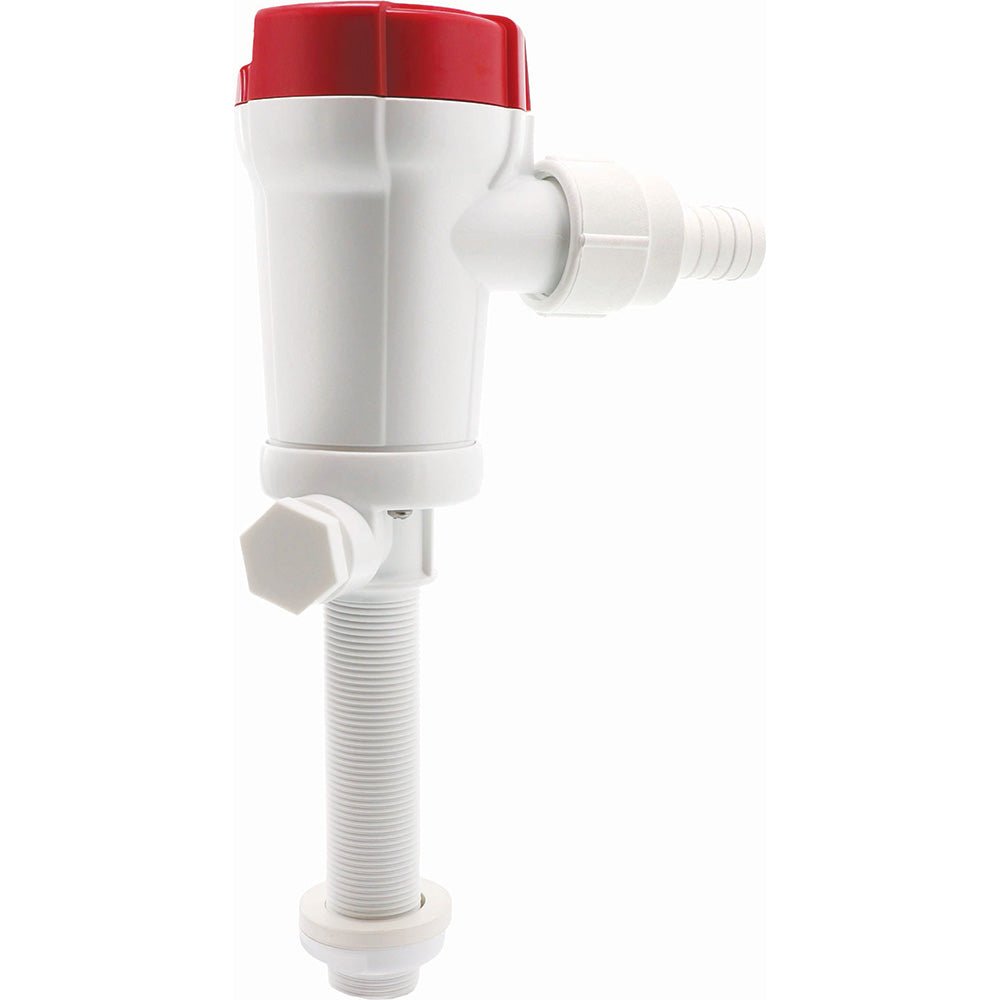 Rule 500 GPH Livewell Pump Straight Thru - Hull Inlet [601STC] - Houseboatparts.com
