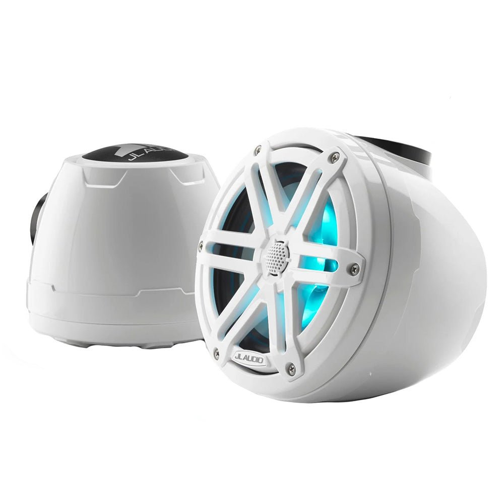 JL Audio M3 VeX Series 6.5" Enclosed Coaxial Speakers w/RGB LED Lighting White Sports Grilles - M3 - 650VEX - Gw - S - Gw - i [010 - 03258 - 00] - Houseboatparts.com