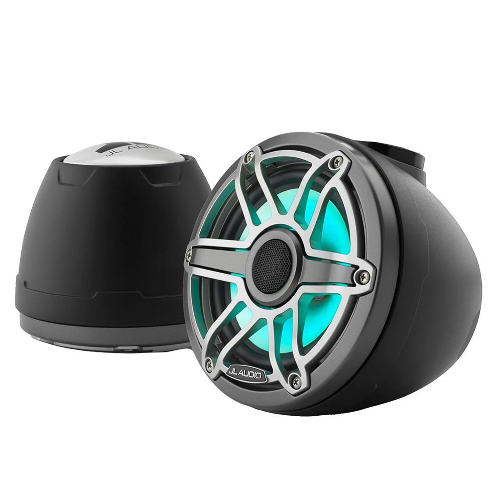 JL Audio M6 VeX Series 6.5" Enclosed Coaxial Speakers w/RGB LED Lighting Titanium Sports Grilles - M6 - 650VEX - Mb - S - GmTi - i [010 - 03261 - 00] - Houseboatparts.com