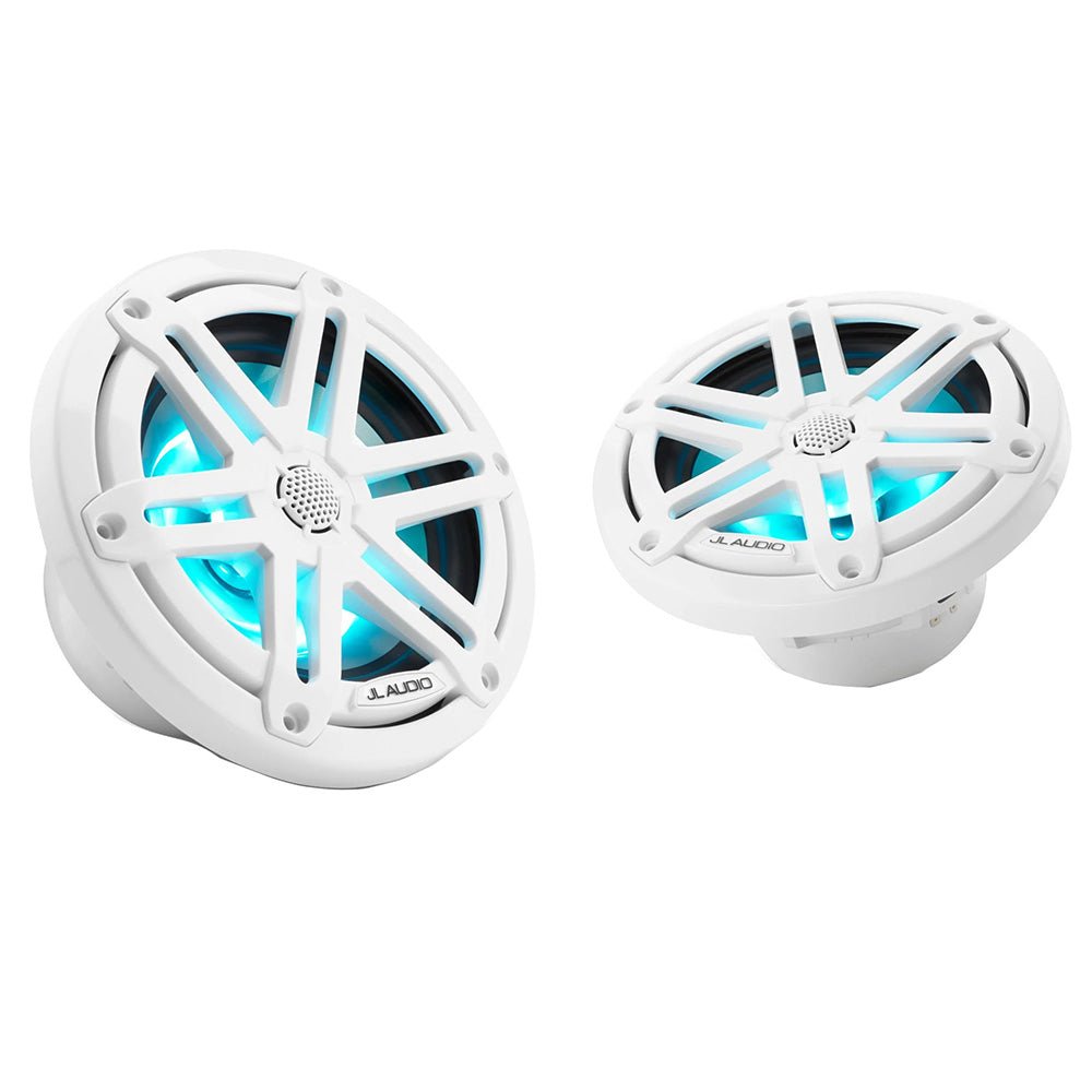 JL Audio M3 Series 6.5" Marine Coaxial Speakers w/Gloss White Sport Grilles w/RGB LED Lighting - M3 - 650X - S - Gw - i [010 - 03064 - 00] - Houseboatparts.com