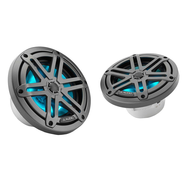 JL Audio M3 Series 6.5" Marine Coaxial Speakers w/Grey Metallic Sport Grilles w/RGB LED Lighting - M3 - 650X - S - Gm - i [010 - 03062 - 00] - Houseboatparts.com