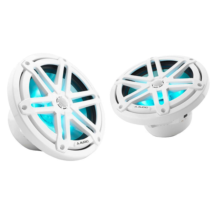 JL Audio M3 Series 7.7" Marine Coaxial Speakers w/Gloss White Sport Grilles w/RGB LED Lighting - M3 - 770X - S - Gw - i [010 - 03069 - 00] - Houseboatparts.com