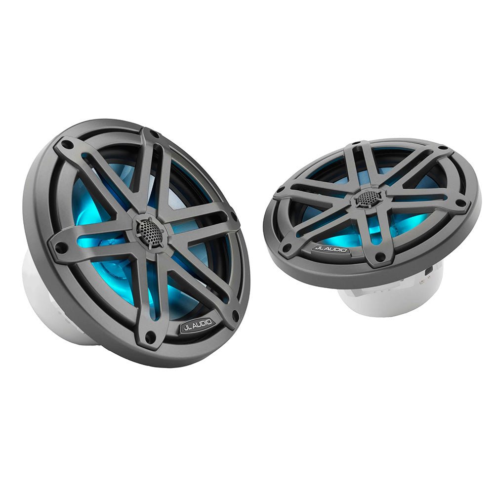 JL Audio M3 Series 7.7" Marine Coaxial Speakers w/Grey Metallic Sport Grilles w/RGB LED Lighting - M3 - 770X - S - Gm - i [010 - 03067 - 00] - Houseboatparts.com