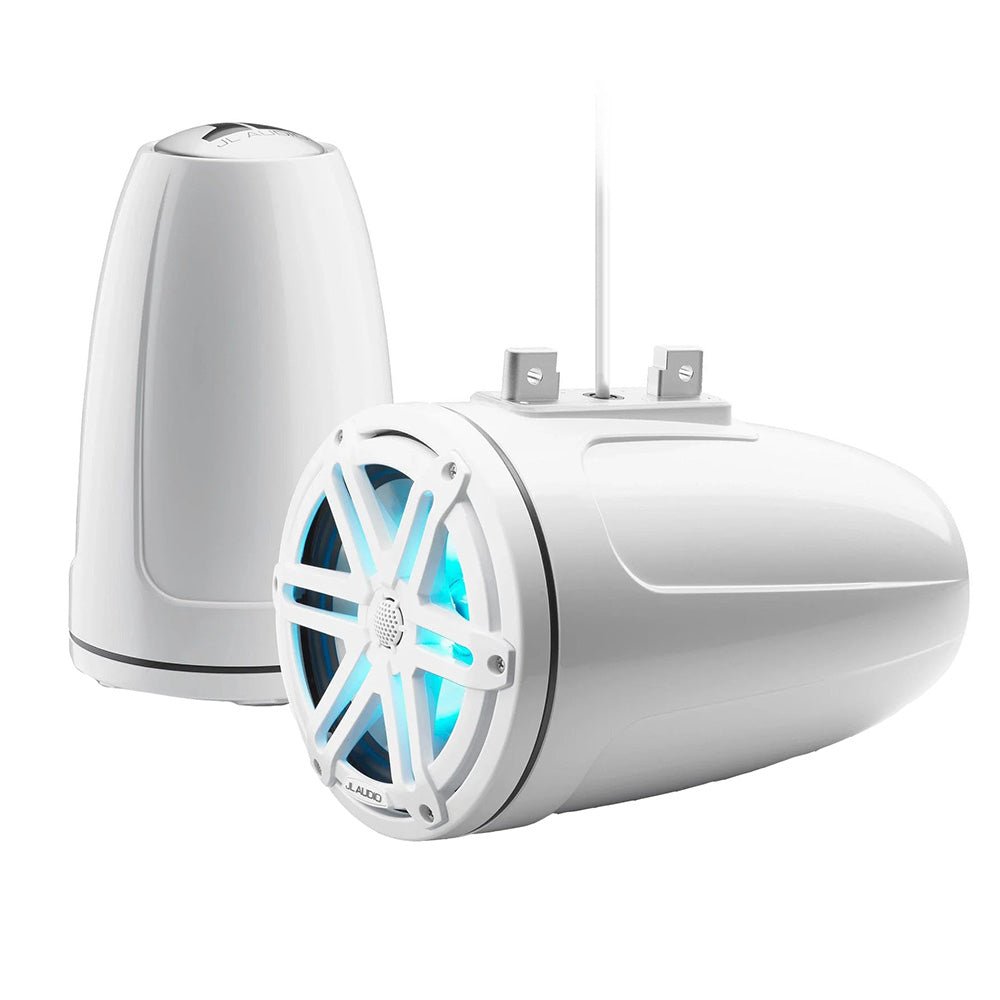 JL Audio M3 Series 7.7" Enclosed Tower Coaxial System w/Gloss White Sport Grille RGB LED Lighting - M3 - 770ETXv3 - Gw - S - Gw - i [010 - 03270 - 00] - Houseboatparts.com