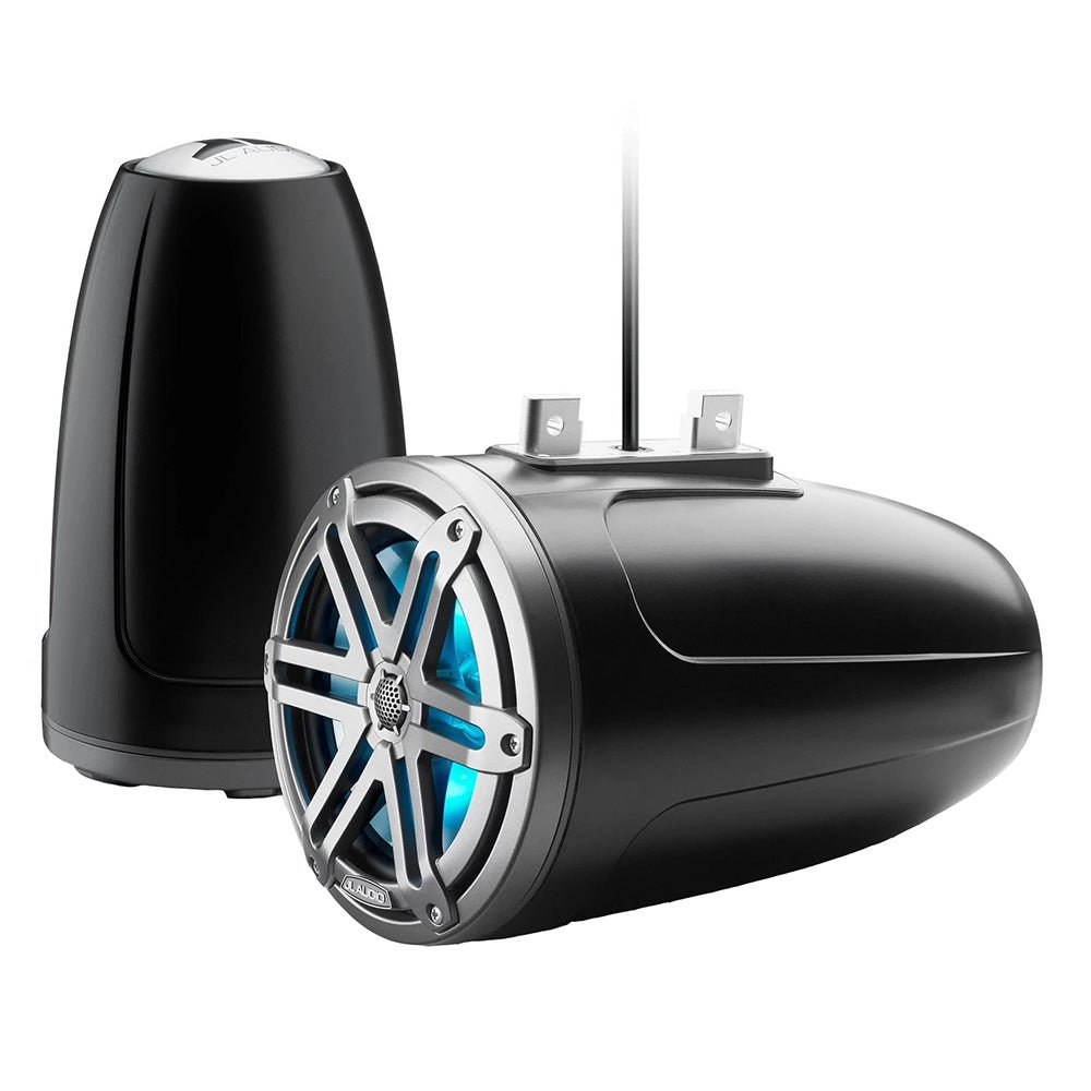 JL Audio M3 Series 7.7" Enclosed Tower Coaxial System w/Grey Metallic Sport Grille RGB LED Lighting - M3 - 770ETXv3 - Sb - S - Gm - i [010 - 03268 - 00] - Houseboatparts.com