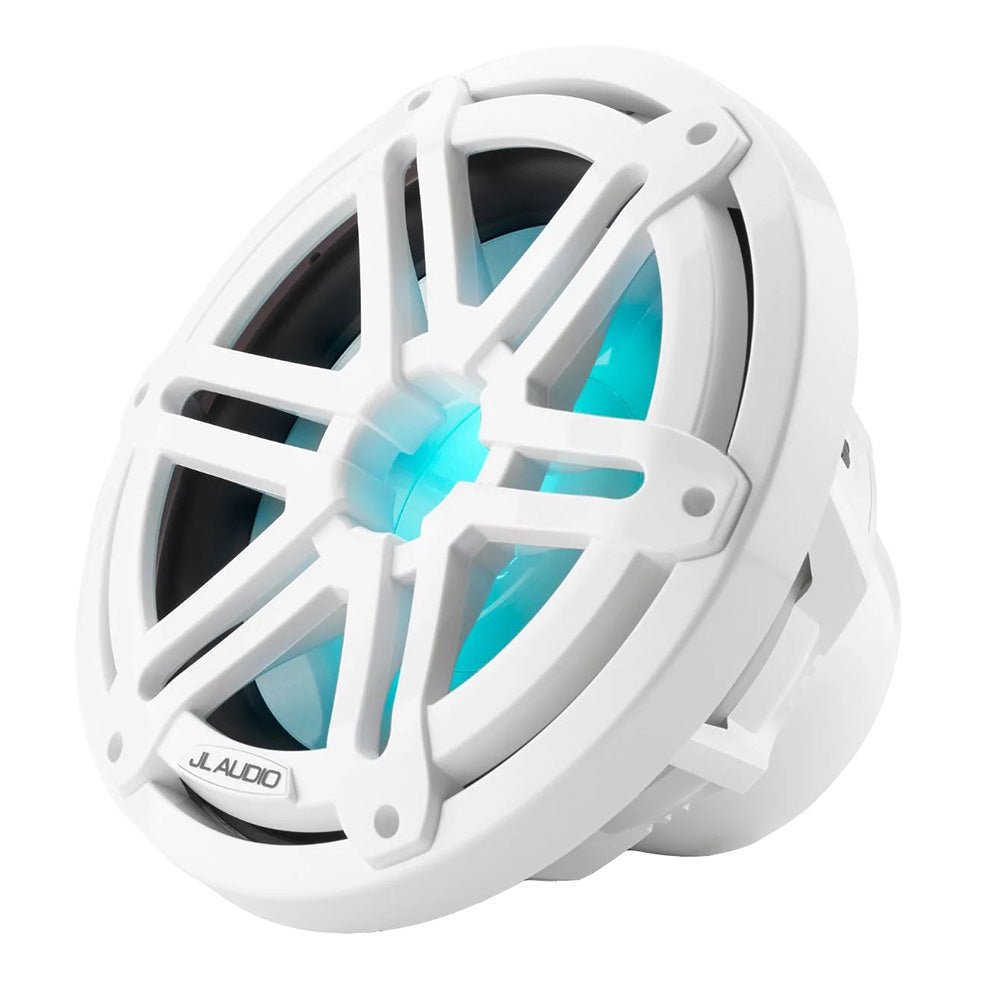 JL Audio M3 10" Marine Subwoofer w/Gloss White Sport Grille RGB LED Lighting - M3 - 10IB - S - Gw - i - 4 [010 - 03265 - 00] - Houseboatparts.com