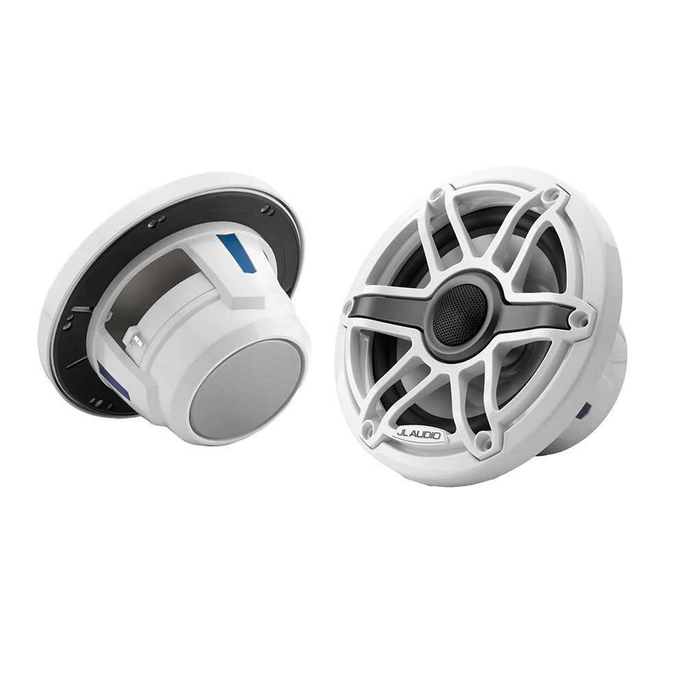 JL Audio M6 Series 6.5" Marine Coaxial Speakers w/Gloss White Sport Grille - M6 - 650X - S - GwGw [010 - 03090 - 00] - Houseboatparts.com