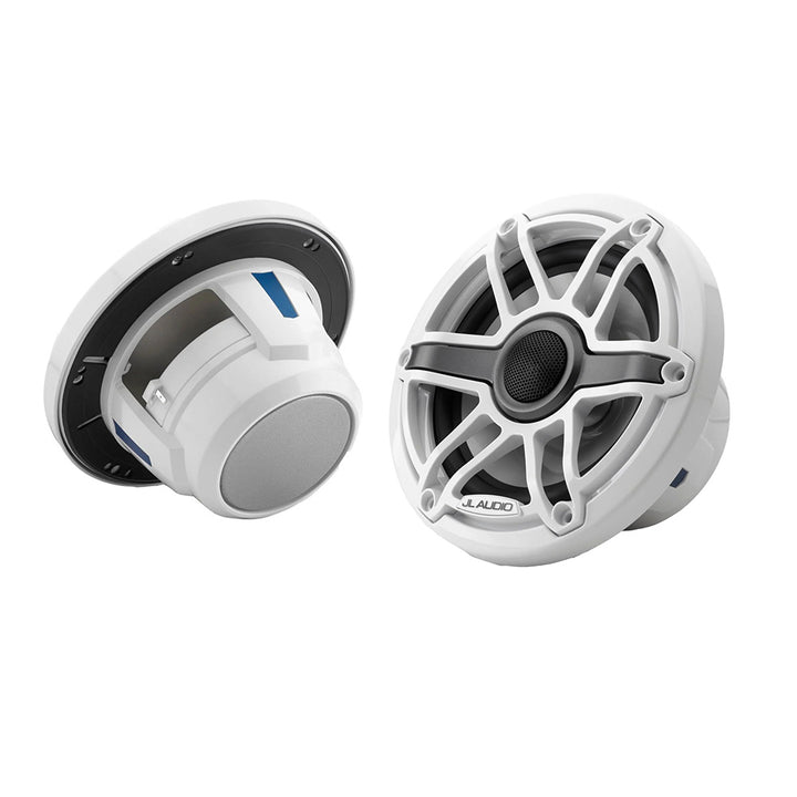 JL Audio M6 Series 6.5" Marine Coaxial Speakers w/Gloss White Sport Grille - M6 - 650X - S - GwGw [010 - 03090 - 00] - Houseboatparts.com