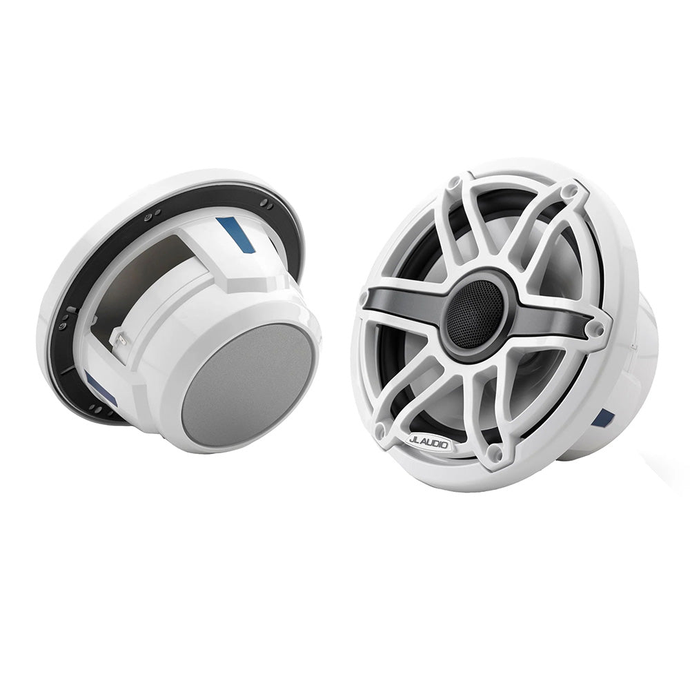 JL Audio M6 Series 7.7" Marine Coaxial Speakers w/Gloss White Sport Grille - M6 - 770X - S - GwGw [010 - 03073 - 00] - Houseboatparts.com