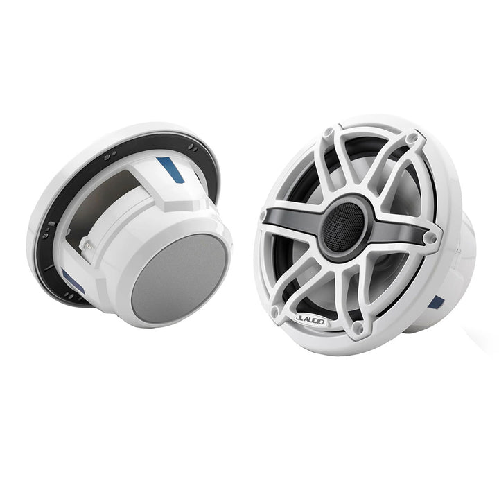 JL Audio M6 Series 7.7" Marine Coaxial Speakers w/Gloss White Sport Grille - M6 - 770X - S - GwGw [010 - 03073 - 00] - Houseboatparts.com