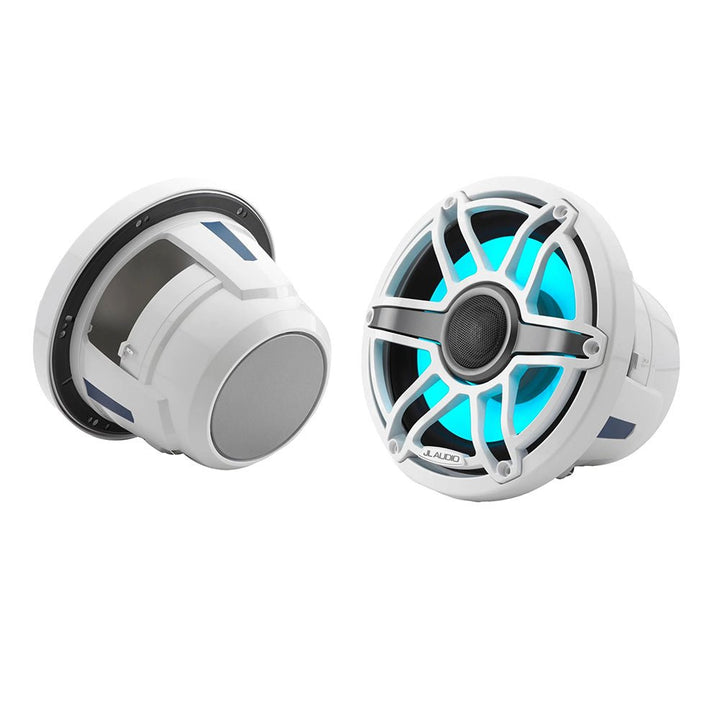 JL Audio M6 Series 8.8" Marine Coaxial Speakers w/Gloss White Sport Grille Transflective LED Lighting - M6 - 880X - S - GwGw - i [010 - 03095 - 00] - Houseboatparts.com