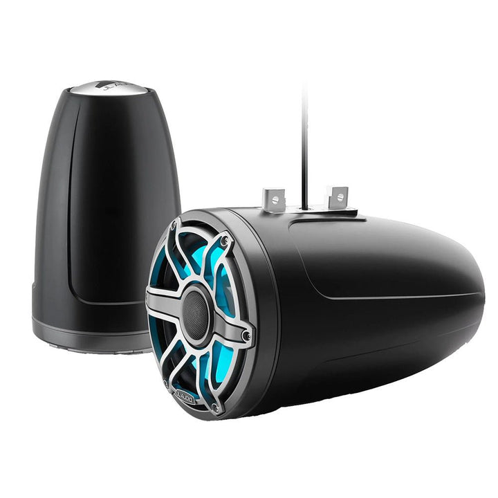 JL Audio M6 Series 8.8" Enclosed Tower Coaxial System w/Titanium Sport Grille Transflective LED Lighting - M6 - 880ETXv3 - Sb - S - GmTi - i [010 - 03281 - 00] - Houseboatparts.com