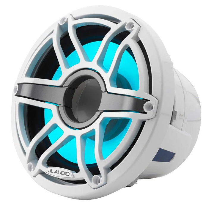 JL Audio M6 8" Marine Subwoofer w/Gloss White Sport Grille Transflective LED Lighting - M6 - 8IB - S - GwGw - i - 4 [010 - 03081 - 00] - Houseboatparts.com