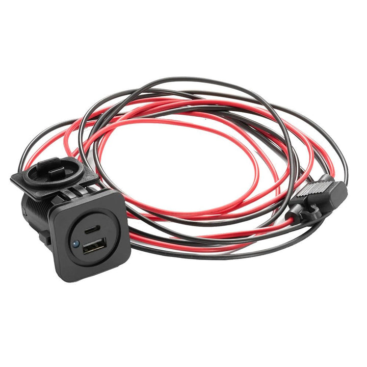 JL Audio USB - C and USB - A Charging Jack f/Panel Mounting - XMD - USBCA/CHG2X - PNL [010 - 13623 - 00] - Houseboatparts.com