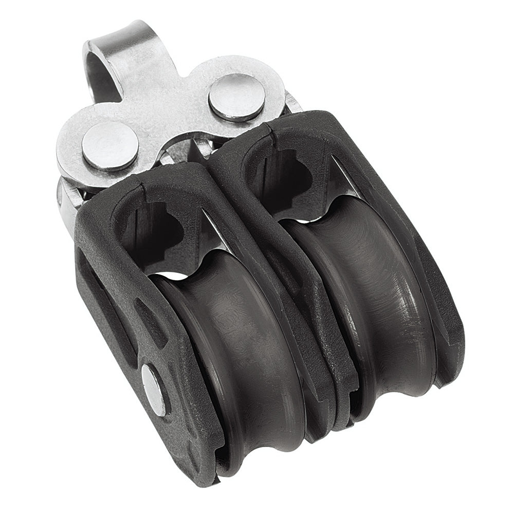 Barton Marine Size 0 20mm Plain Bearing Pulley Block Double Fixed Eye [N00210] - Houseboatparts.com