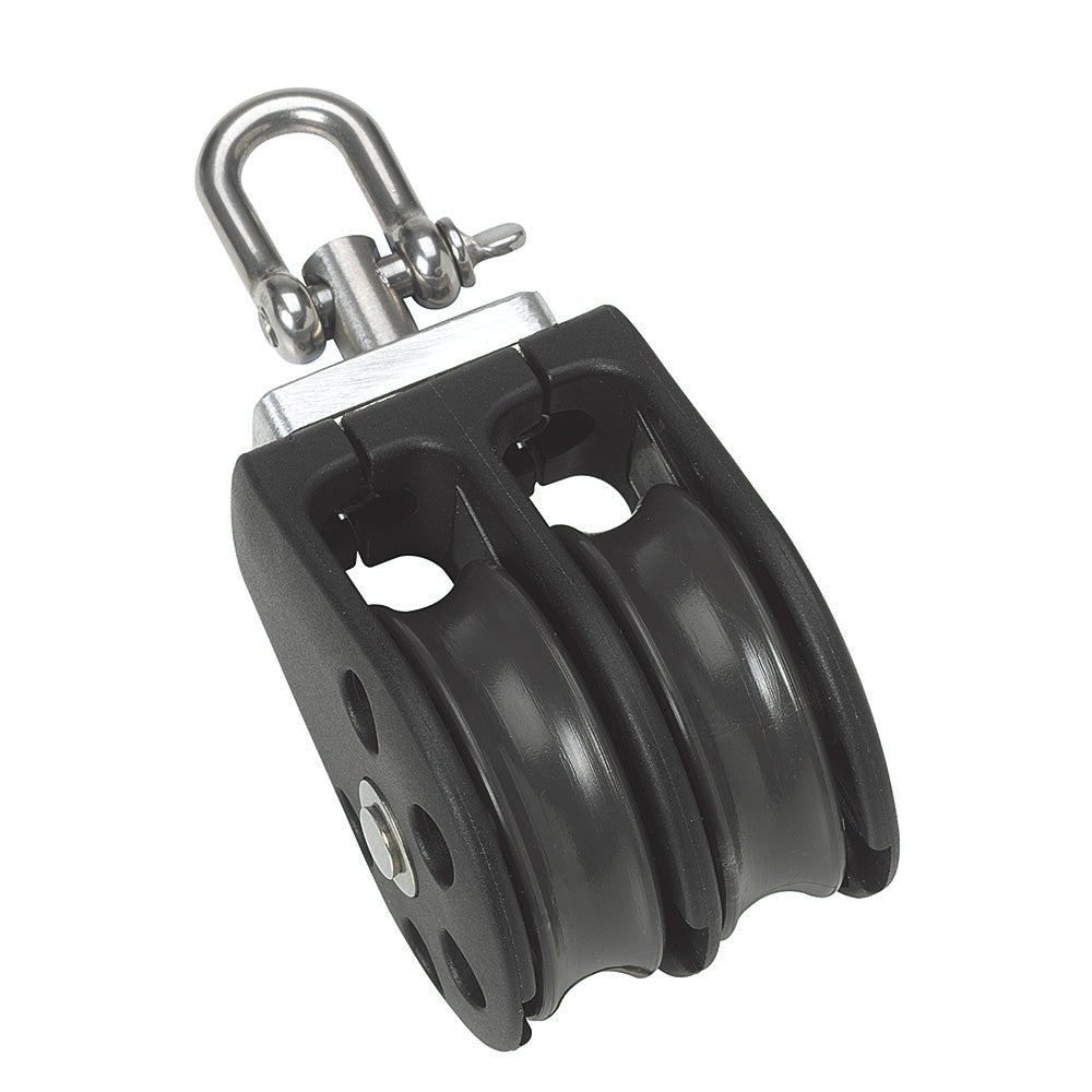 Barton Marine Size 3 45mm Plain Bearing Pulley Block Double w/Swivel [N03230] - Houseboatparts.com