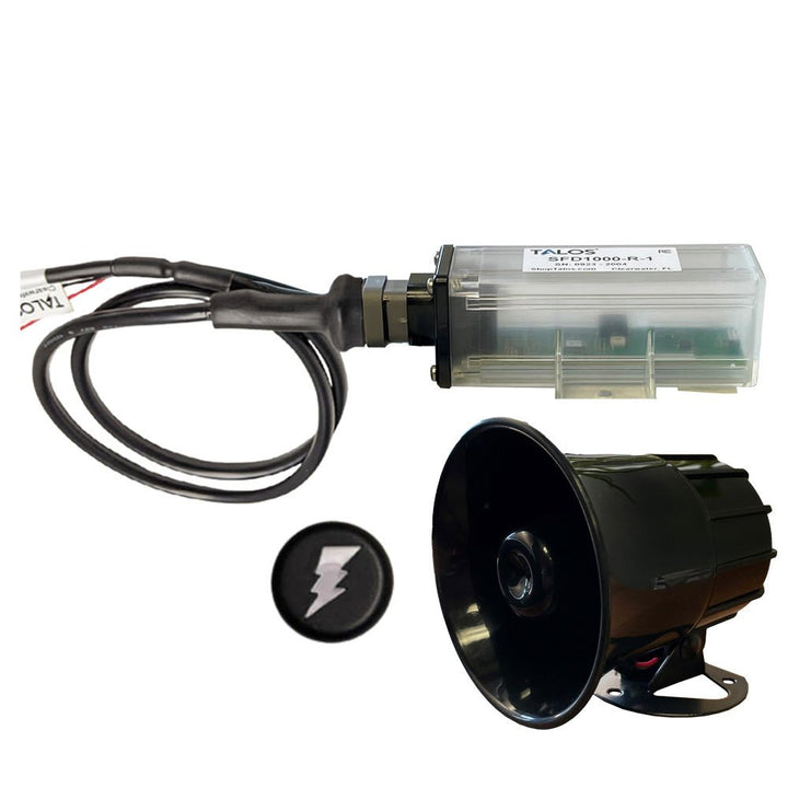 TALOS Remote Housing Lightning Detection System w/20' Cable External Horn - Black Round Indicator 45' Horn Cable [SFD1000HB - W1 - BO - CH - 202045] - Houseboatparts.com