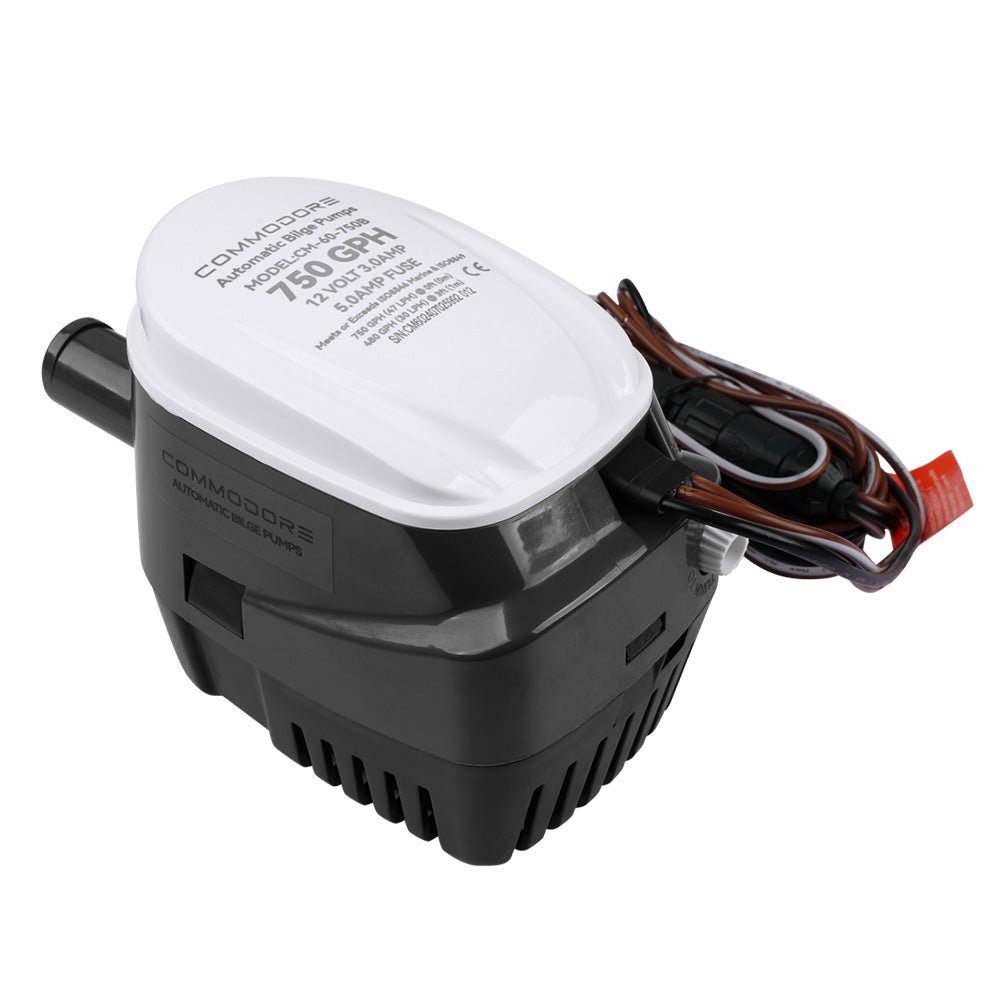 Commodore 750 GPH 60 Series Automatic Bilge Pump - 12V [CM - 60 - 750B] - Houseboatparts.com