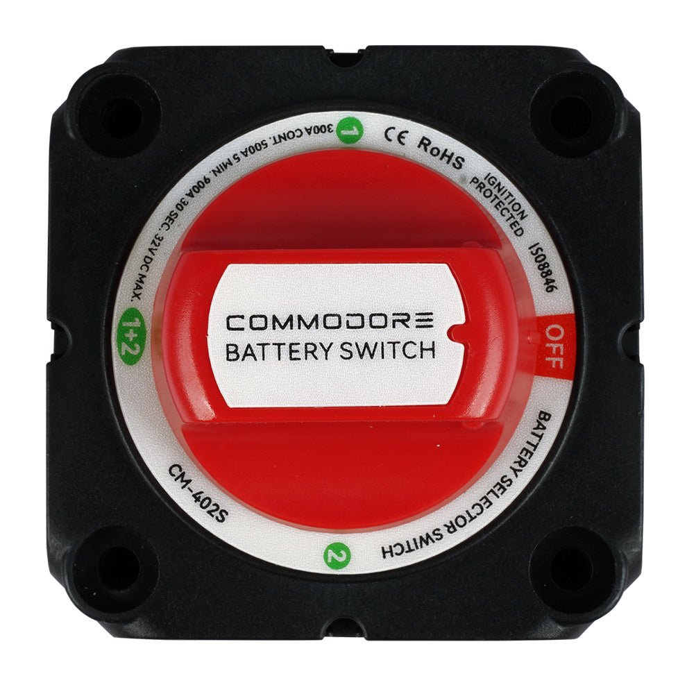 Commodore 4 - Position Compact Dual Battery Selector Switch [CM - 402S] - Houseboatparts.com