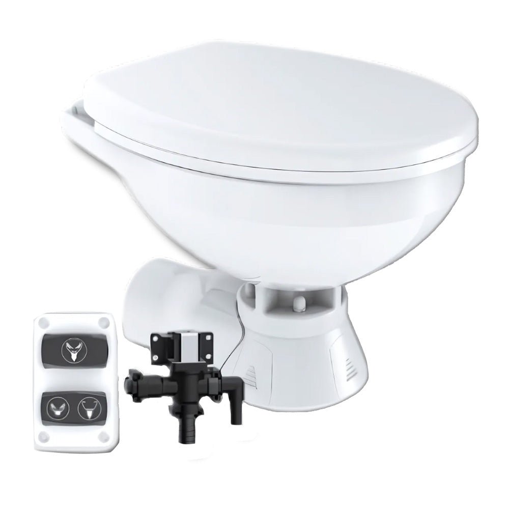 Commodore Quiet Flush Electric Toilet - Rear Macerator w/Solenoid Valve - Regular Size [CM3RMT] - Houseboatparts.com