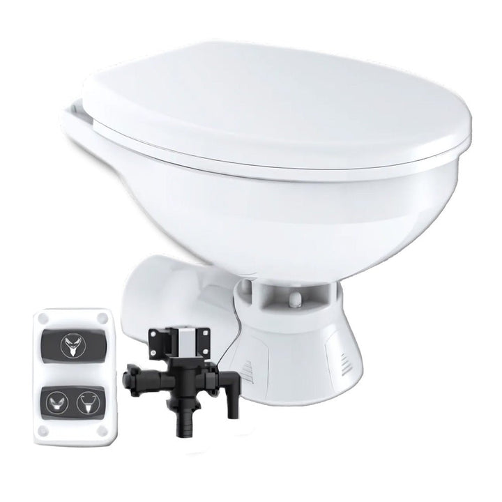 Commodore Quiet Flush Electric Toilet - Rear Macerator w/Solenoid Valve - Regular Size [CM3RMT] - Houseboatparts.com