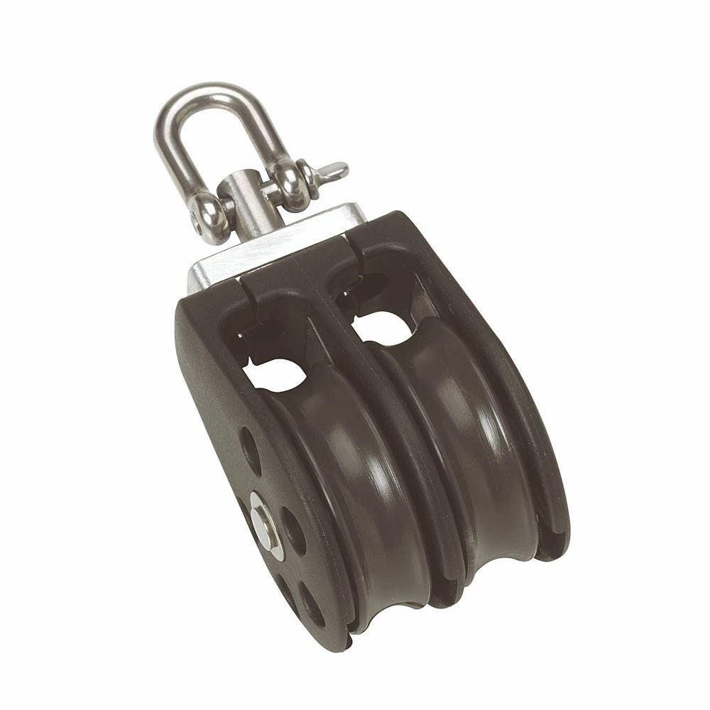 Barton Size 1 30mm Plain Bearing Pulley Block Double w/Swivel [N01230] - Houseboatparts.com