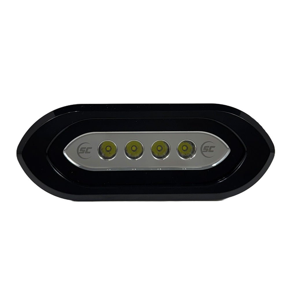 Shadow - Caster Flush Mount Spreader Light - Black Housing - White [SCM - SLF4X - GW - BK] - Houseboatparts.com