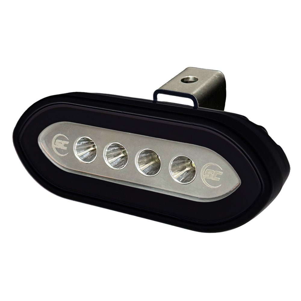 Shadow - Caster Bracket Mount Spreader Light - Black Housing - White [SCM - SLB4X - GW - BK] - Houseboatparts.com