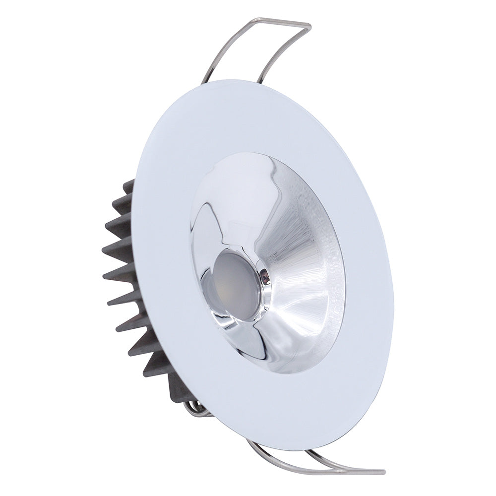 Lumitec Illusion Flush Mount LED Down Light - Spectrum RGBW - Warm White - White Housing - Chrome Reflector [117135]