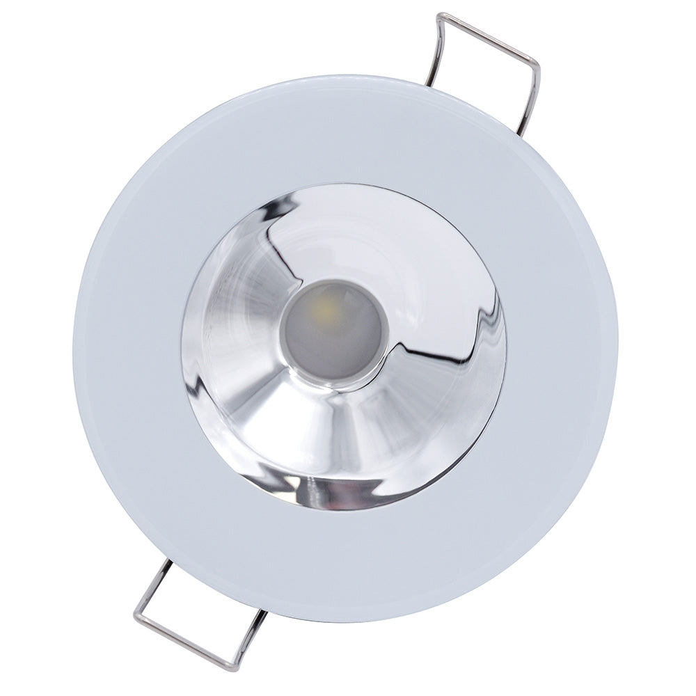 Lumitec Illusion Flush Mount LED Down Light - White - Non-Dimming - White Housing - Chrome Reflector [117133]