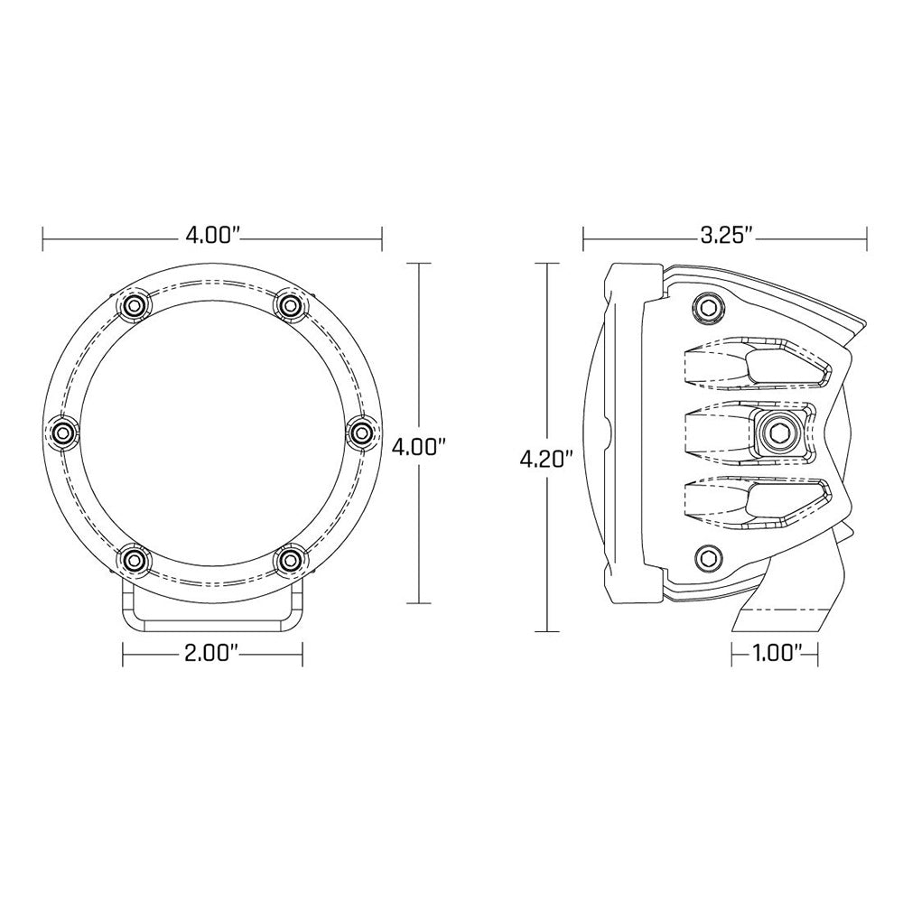 RIGID Industries 360 - Series 4" LED SAE Fog Beam - Yellow - Set of 2 [36121] - Houseboatparts.com