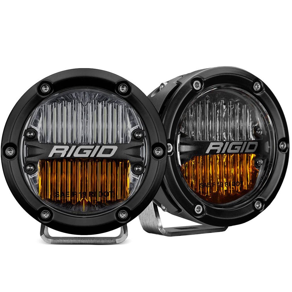 RIGID Industries 360 - Series 4" LED SAE Fog Beam - Yellow/White - Set of 2 [36122] - Houseboatparts.com