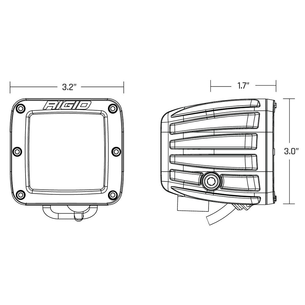 RIGID Industries D - Series LED SAE Fog Beam - Yellow/White - Set of 2 [50482] - Houseboatparts.com