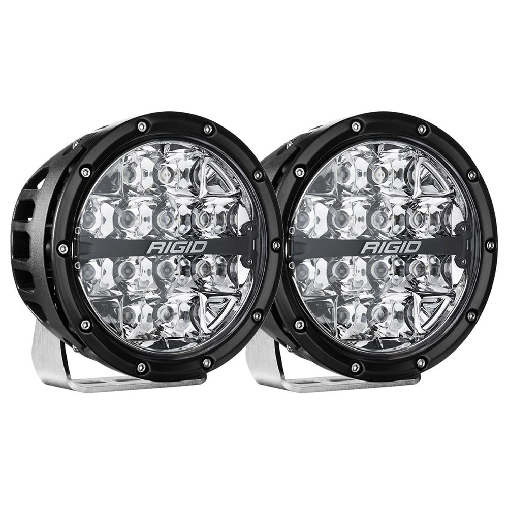 RIGID Industries 360 - Series RGBW 6" Offroad Lamp Spot Beam w/RGBW Backlight Pods - Set of 2 [36412] - Houseboatparts.com
