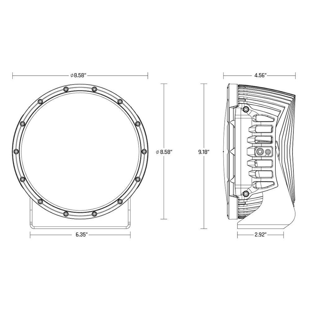 RIGID Industries 360 - Series RGBW 9" Offroad Lamp Spot Beam w/RGBW Backlight Pods - Single [36422] - Houseboatparts.com