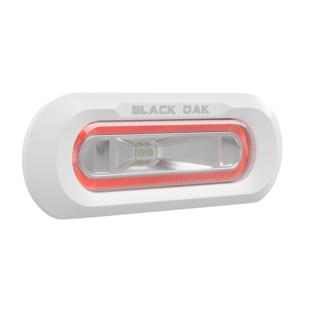 Black Oak Low Pro Marine Spreader Light - Flush Mount - White Housing - Red LED [MLPS - FR] - Houseboatparts.com