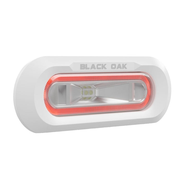 Black Oak Low Pro Marine Spreader Light - Flush Mount - White Housing - Red LED [MLPS - FR] - Houseboatparts.com
