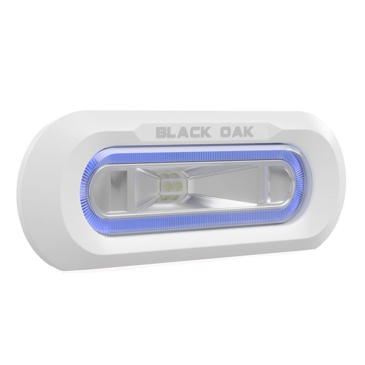 Black Oak Low Pro Marine Spreader Light - Flush Mount - White Housing - Blue LED [MLPS - FB] - Houseboatparts.com
