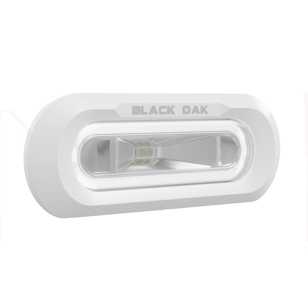 Black Oak Low Pro Marine Spreader Light - Flush Mount - White Housing - White LED [MLPS - FW] - Houseboatparts.com